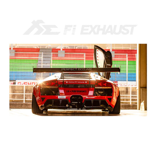 Fi EXHAUST One Color Car Sticker Set (Black/White)