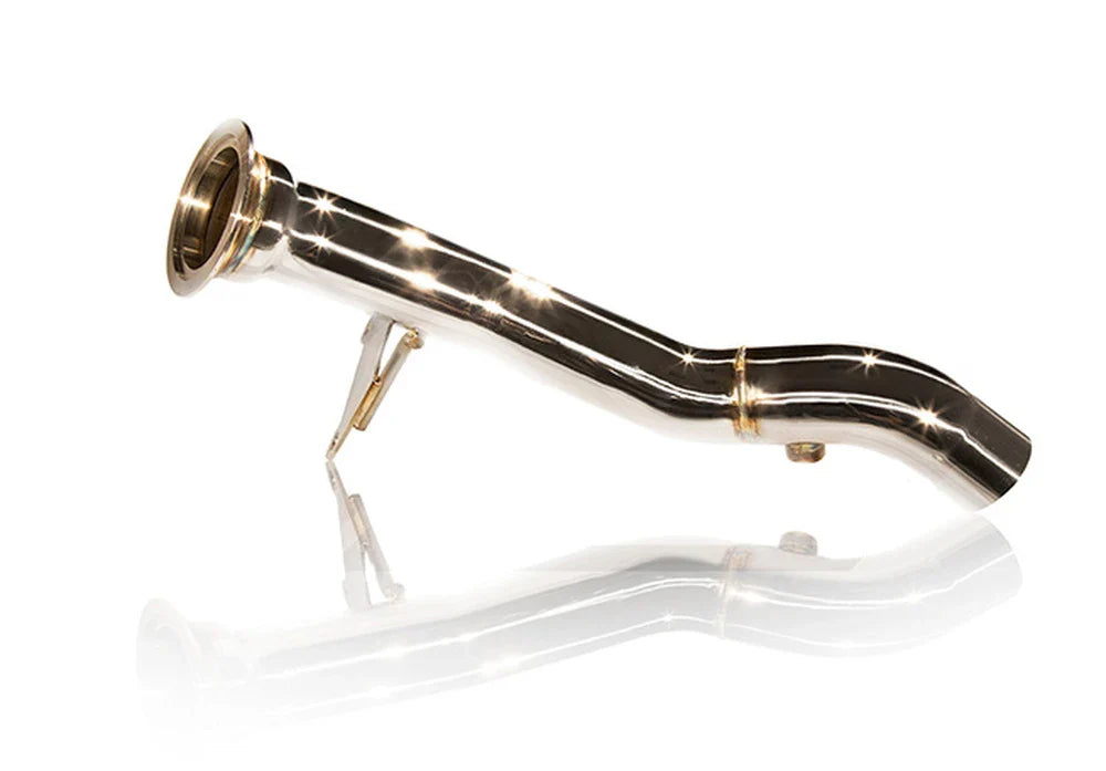 Ferrari 458 speciale speciale a 2013 2015 catless downpipe with ceramic coating gold