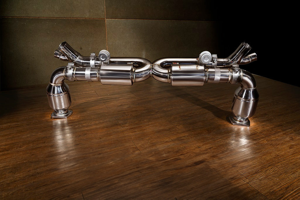 Performance Valvetronic exhaust for Porsche 991 Turbo with aggressive tone and on-demand quiet mode