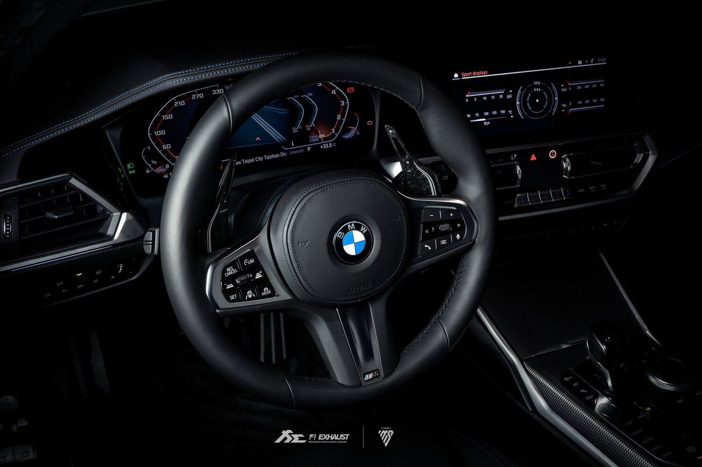 BMW G Series Forged Carbon Sporty Silver Paddle Shifter