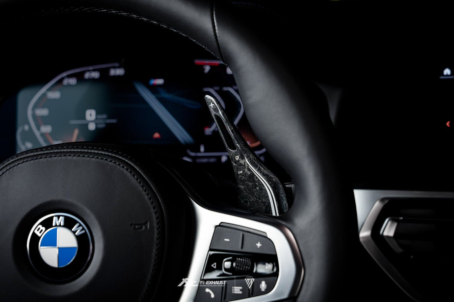 BMW G Series Forged Carbon Sporty Silver Paddle Shifter