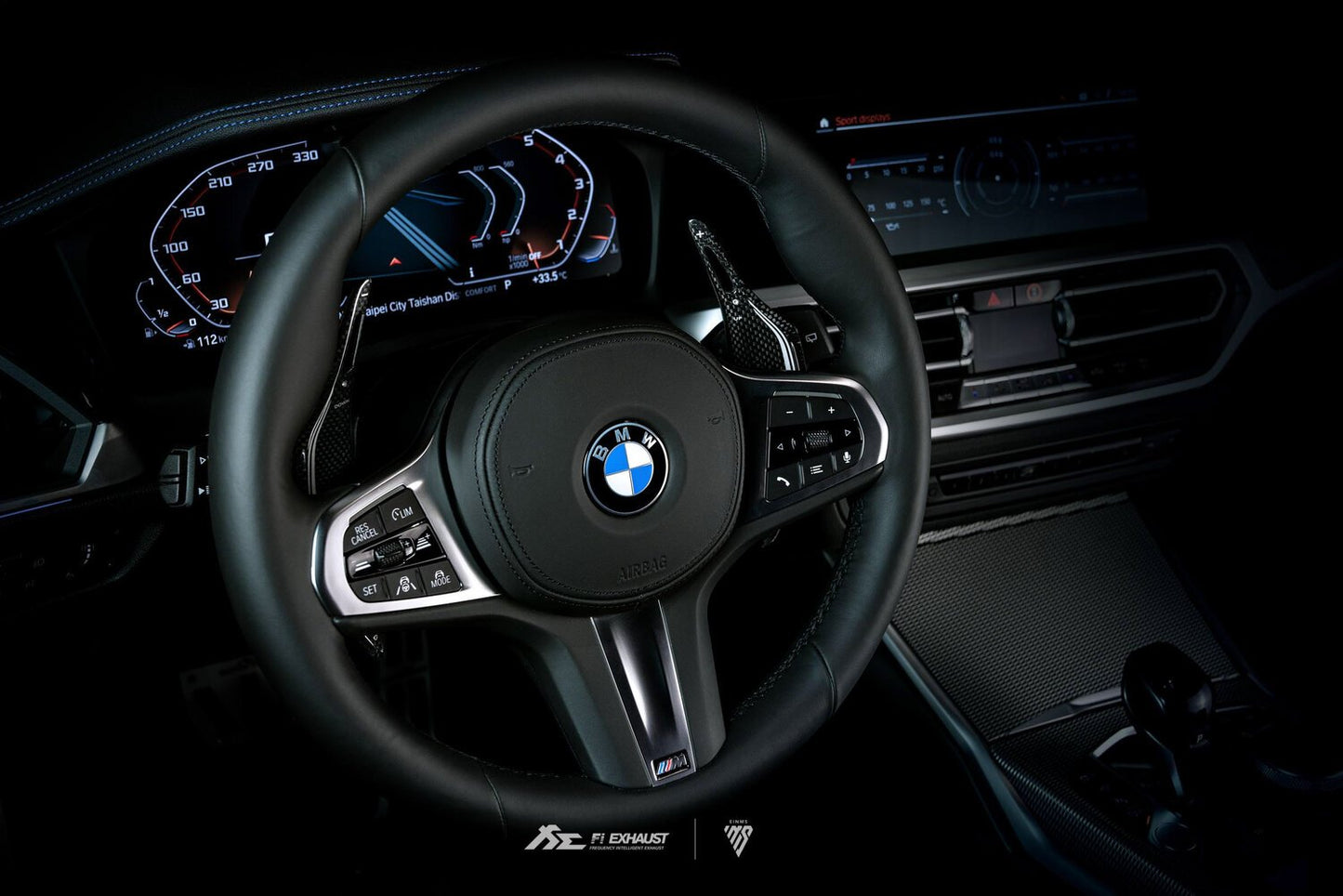 BMW G Series 1K Carbon Fiber Sporty Silver Paddle Shifter