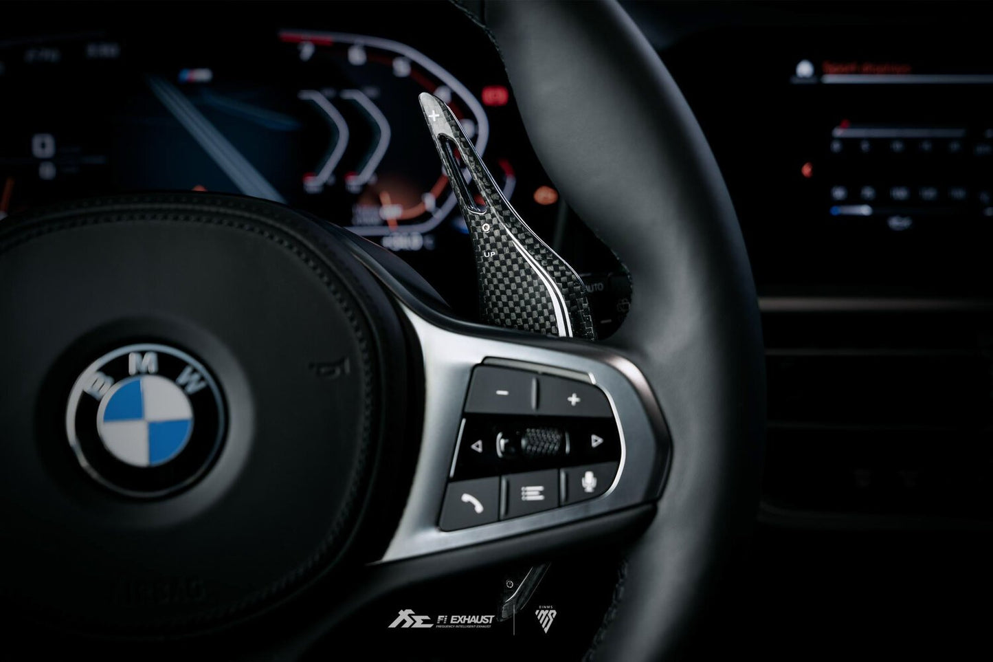 BMW G Series 1K Carbon Fiber Sporty Silver Paddle Shifter