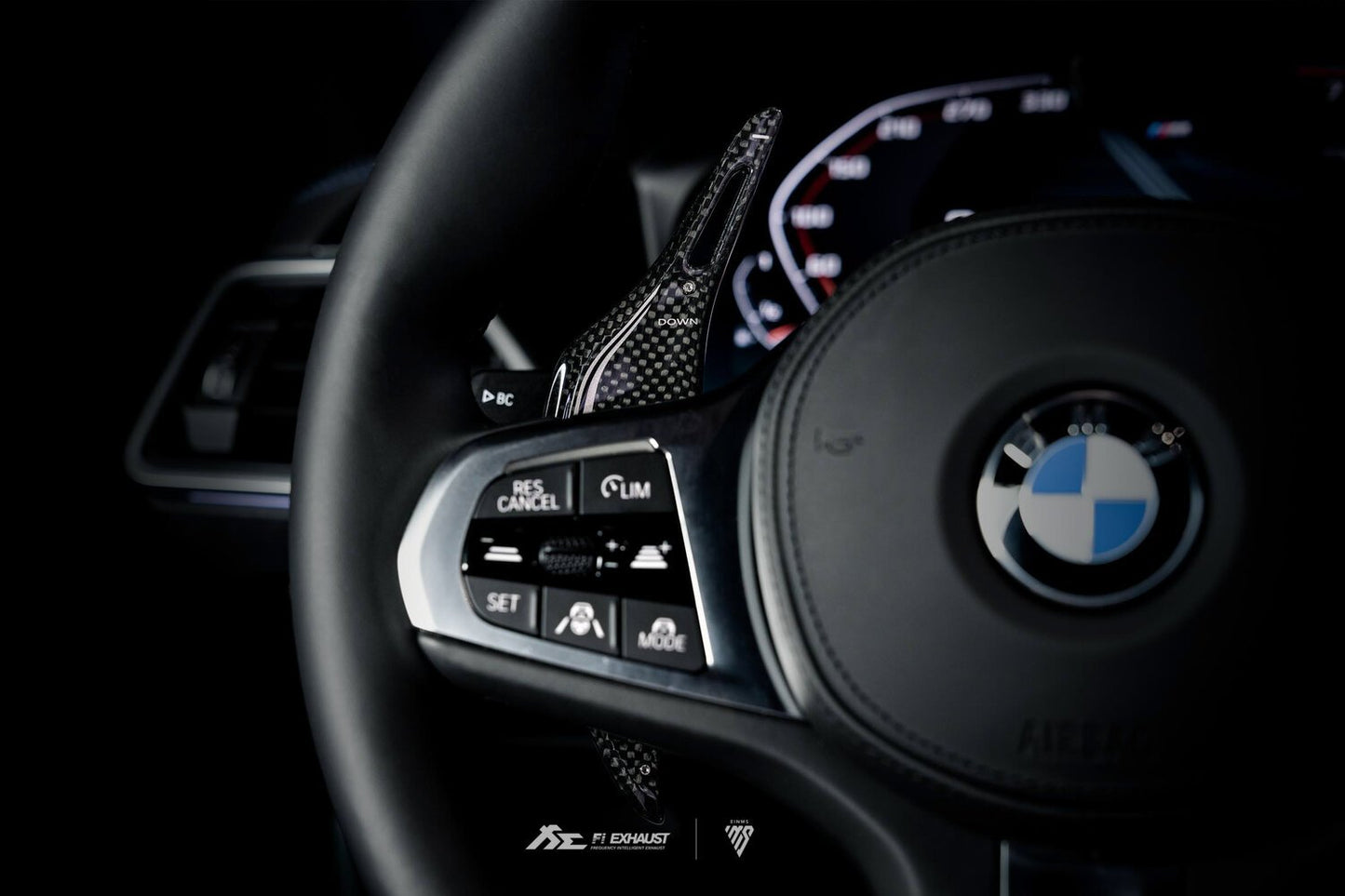 BMW G Series 1K Carbon Fiber Sporty Silver Paddle Shifter
