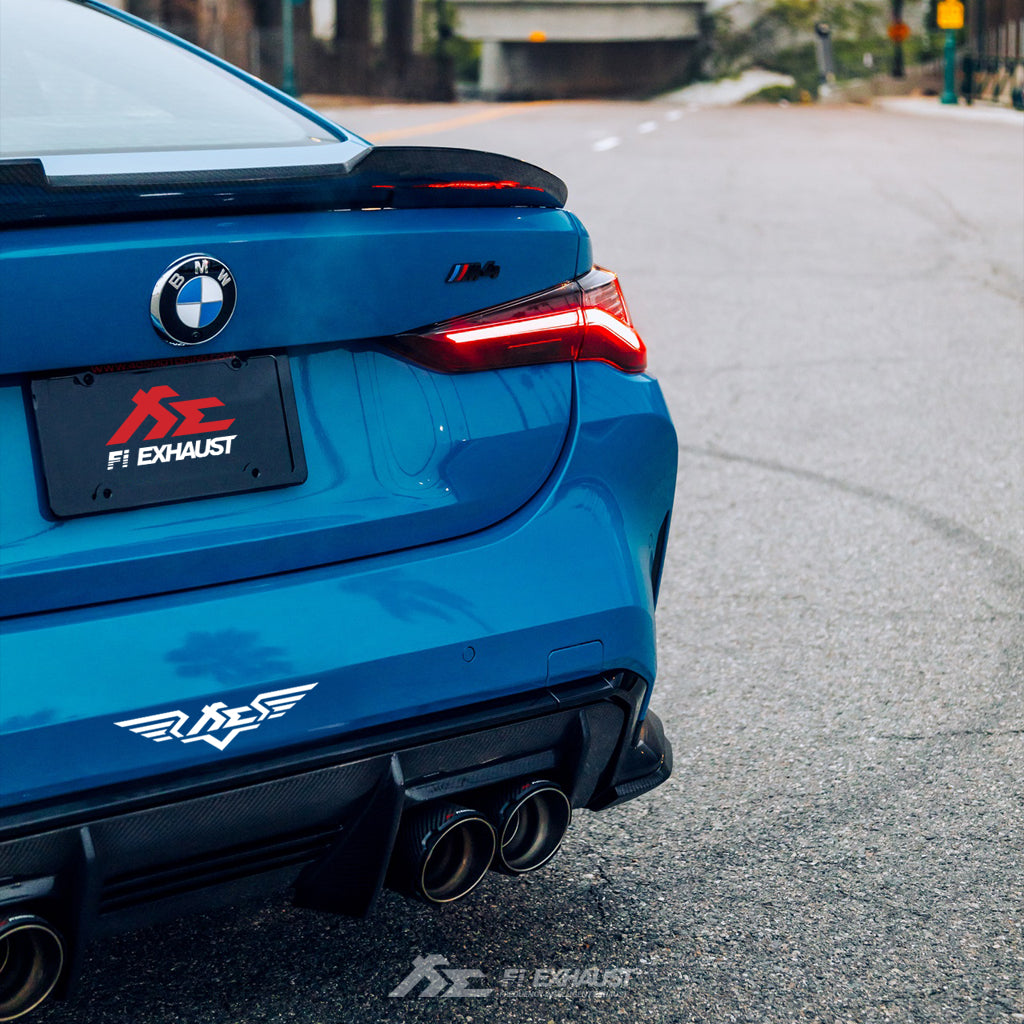 Fi EXHAUST Wings Car Sticker White