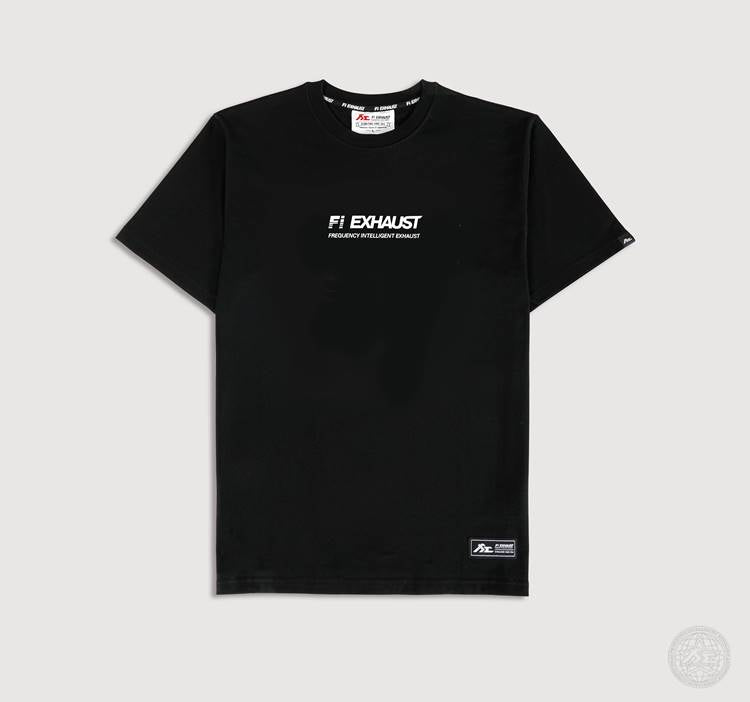 Black heavyweight crew next T-Shirt with Fi EXHAUST logo on the chest.