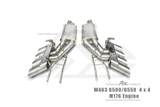 Mercedes-Benz W463 G500 / G550 / 4x4 Squared Ultimate Double Quad Ver  catback exhaust system with valvetronic technology for enhanced performance and sound. High-quality stainless steel construction for durability and style. Upgrade your  Mercedes-Benz W463 G500 / G550 / 4x4 Squared Ultimate Double Quad Ver  with our aftermarket catback exhaust for a thrilling driving experience.