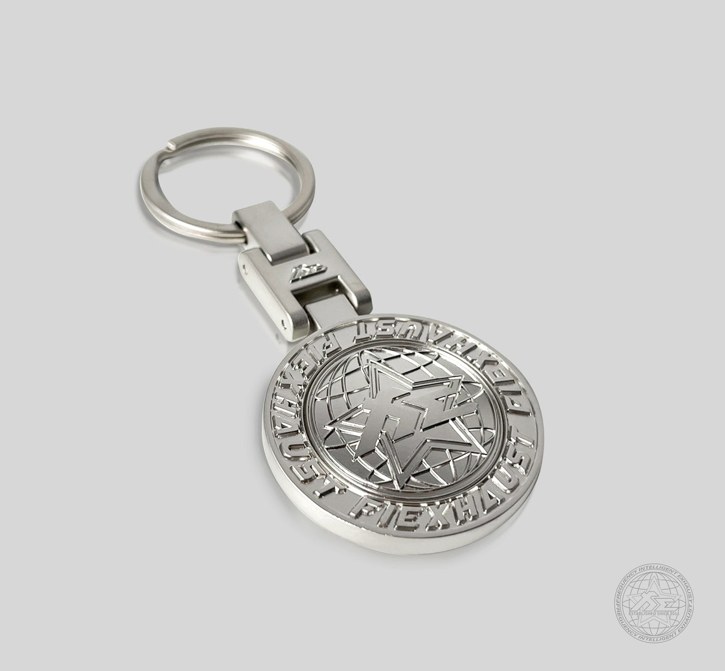 Fi Metal Silver Globe Key Chain