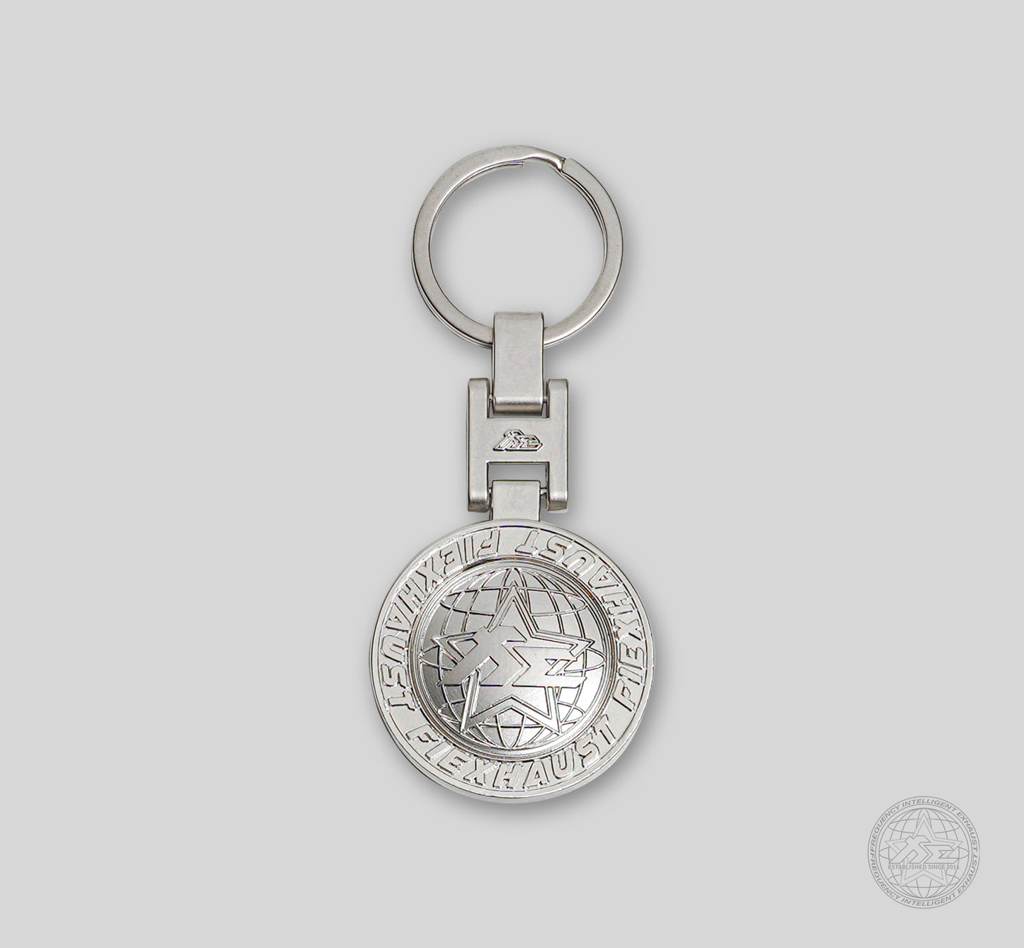 Fi Metal Silver Globe Key Chain