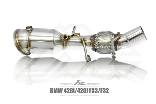 Performance downpipes for BMW F32/F33 420i/428i, crafted for enhanced exhaust flow and engine responsiveness. Upgrade your BMW F32/F33 420i/428i with aftermarket downpipes for increased horsepower and torque. Stainless steel construction ensures durability and reliability. Explore our selection of BMW F32/F33 420i/428i downpipes for a thrilling driving experience.