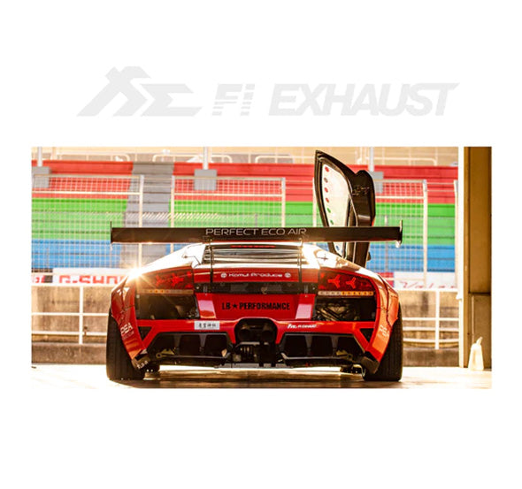 Fi EXHAUST One Color Car Sticker Set (Black/White)