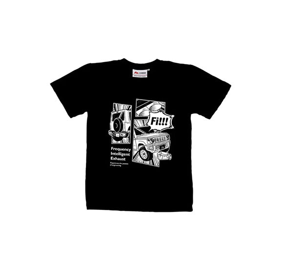 "Fi EXHAUST Jimny G-Mini" Black Crew Neck T-Shirt [Limited Ed]