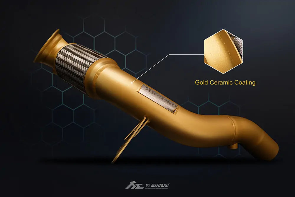 BMW F91/F92/F93 M8 | 4.4TT S63 | 2019+ Catless Downpipe Ceramic Coating (Gold)