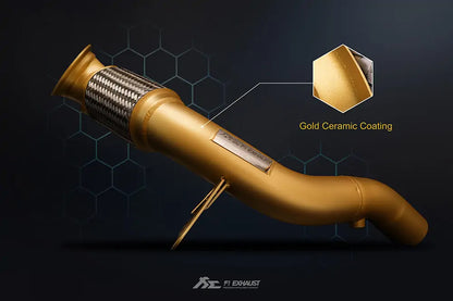 BMW F91/F92/F93 M8 | 4.4TT S63 | 2019+ Catless Downpipe Ceramic Coating (Gold)