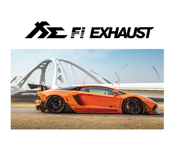 Fi EXHAUST One Color Car Sticker Set (Black/White)