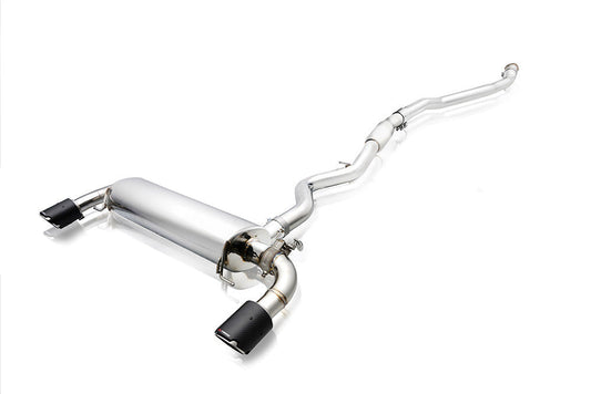 BWM G20 / G21 320i / 330i 2.0T B46 catback exhaust system with valvetronic technology for enhanced performance and sound. High-quality stainless steel construction for durability and style. Upgrade your  BWM G20 / G21 320i / 330i 2.0T B46 with our aftermarket catback exhaust for a thrilling driving experience.
