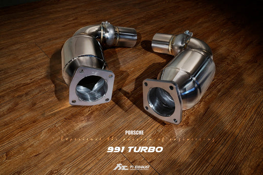 Catless performance downpipes for Porsche 991 Turbo with enhanced sound and maximum exhaust flow