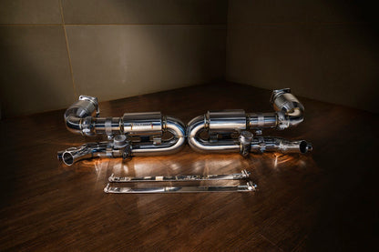 Performance Valvetronic exhaust for Porsche 991 Turbo with aggressive tone and on-demand quiet mode