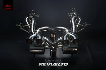 Fi EXHAUST Valvetronic Ultra Edition for Lamborghini Revuelto with OBD dongle to prevent CEL after replacing factory catalytic converters.
