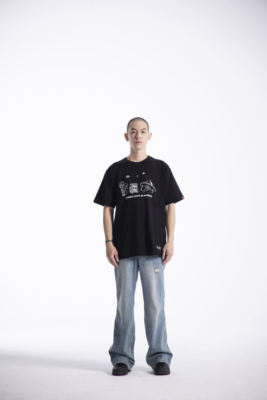 "Space Mods" Black Heavyweight Crew Neck T-Shirt [Limited Ed.]