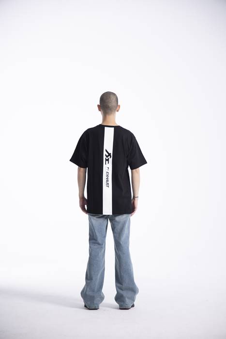 "Finish Line V1 (White )" Black Heavyweight Crew Neck T-Shirt [Limited Ed.]