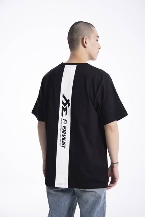 "Finish Line V1 (White )" Black Heavyweight Crew Neck T-Shirt [Limited Ed.]