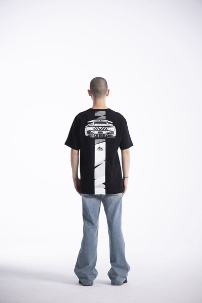 "Huracan-Race To Finish" Black Heavyweight Crew Neck T-Shirt [Limited Ed.]