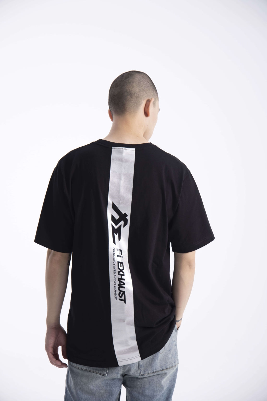 "Finish Line V1 (Silver)" Black Heavyweight Crew Neck T-Shirt [Limited Ed.]
