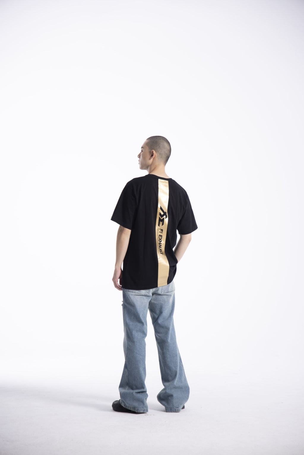 "Finish Line V1 (Gold)" Black Heavyweight Crew Neck T-Shirt [Limited Ed.]