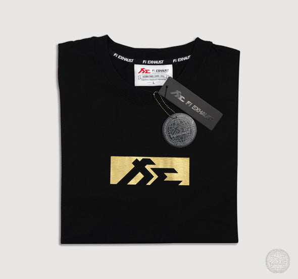 "Finish Line V1 (Gold)" Black Heavyweight Crew Neck T-Shirt [Limited Ed.]