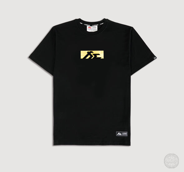 "Finish Line V1 (Gold)" Black Heavyweight Crew Neck T-Shirt [Limited Ed.]