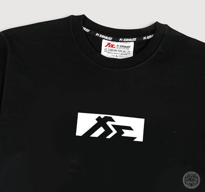 "Finish Line V1 (White )" Black Heavyweight Crew Neck T-Shirt [Limited Ed.]