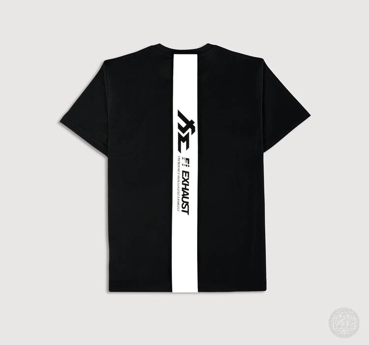 "Finish Line V1 (White )" Black Heavyweight Crew Neck T-Shirt [Limited Ed.]