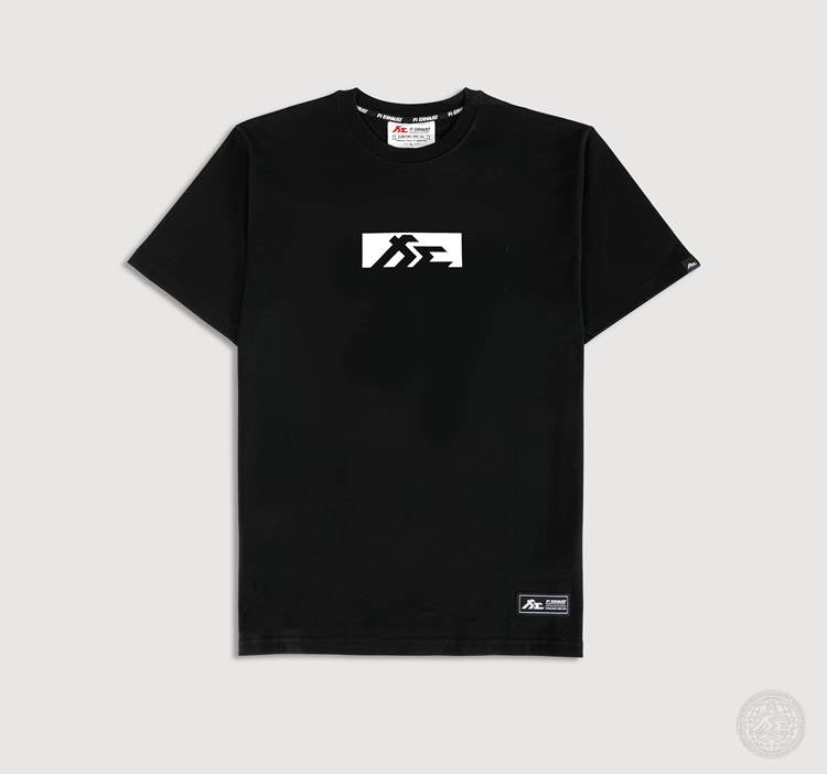 "Finish Line V1 (White )" Black Heavyweight Crew Neck T-Shirt [Limited Ed.]