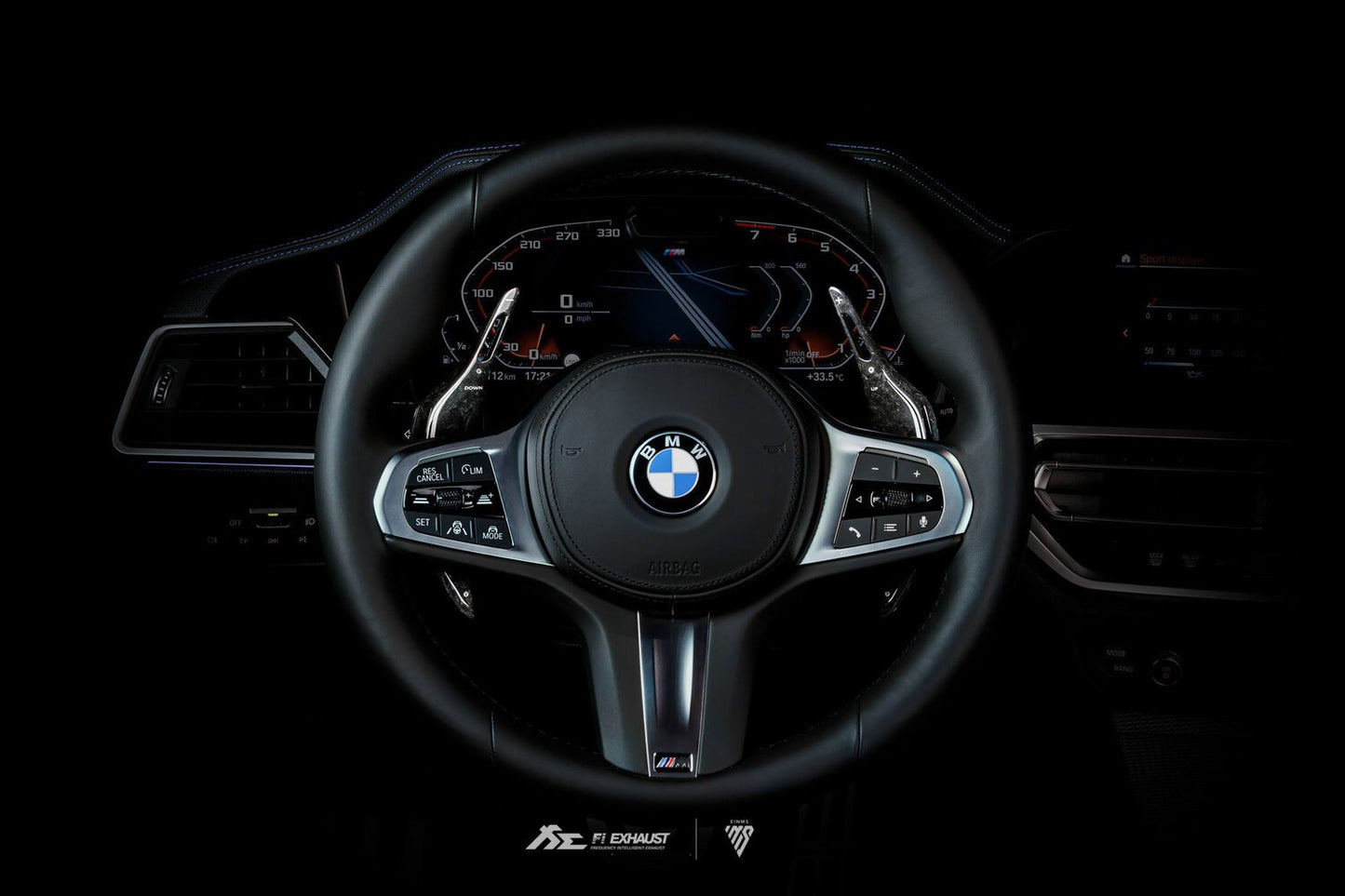 BMW G Series Forged Carbon Sporty Silver Paddle Shifter