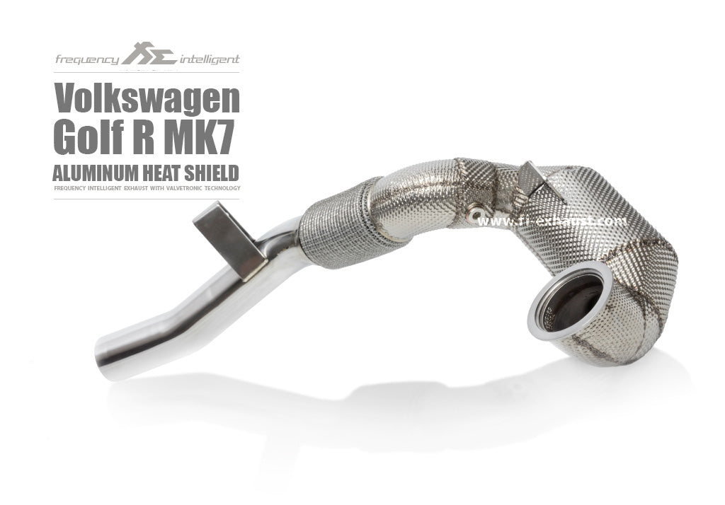 Catless Downpipe with Heat Shield VW Golf R Mk7.5
