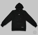 Load image into Gallery viewer, Black hoodie made of cotton blend with Fi EXHAUST logo embroidered on chest and sleeve.

