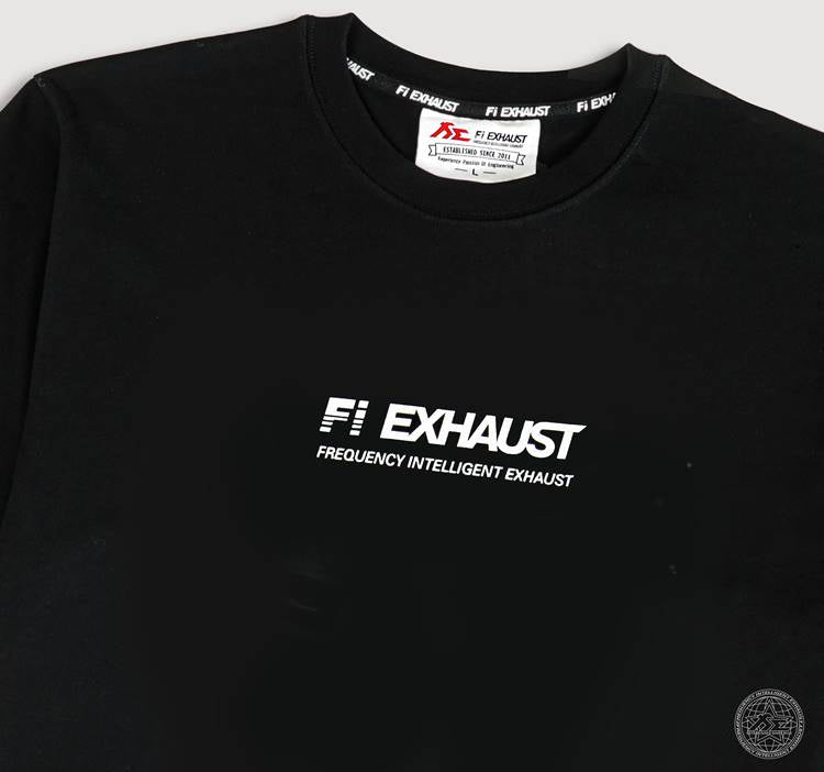 Black heavyweight crew next T-Shirt with Fi EXHAUST logo on the chest.