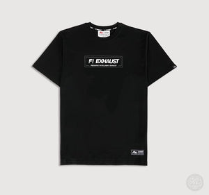 Black heavyweight crew next T-Shirt with Fi EXHAUST logo on the chest.