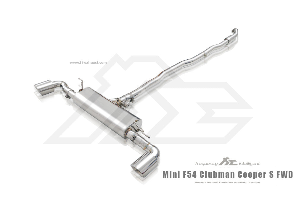 Mini F54 Clubman Cooper S FWD  catback exhaust system with valvetronic technology for enhanced performance and sound. High-quality stainless steel construction for durability and style. Upgrade your  Mini F54 Clubman Cooper S FWD  with our aftermarket catback exhaust for a thrilling driving experience.