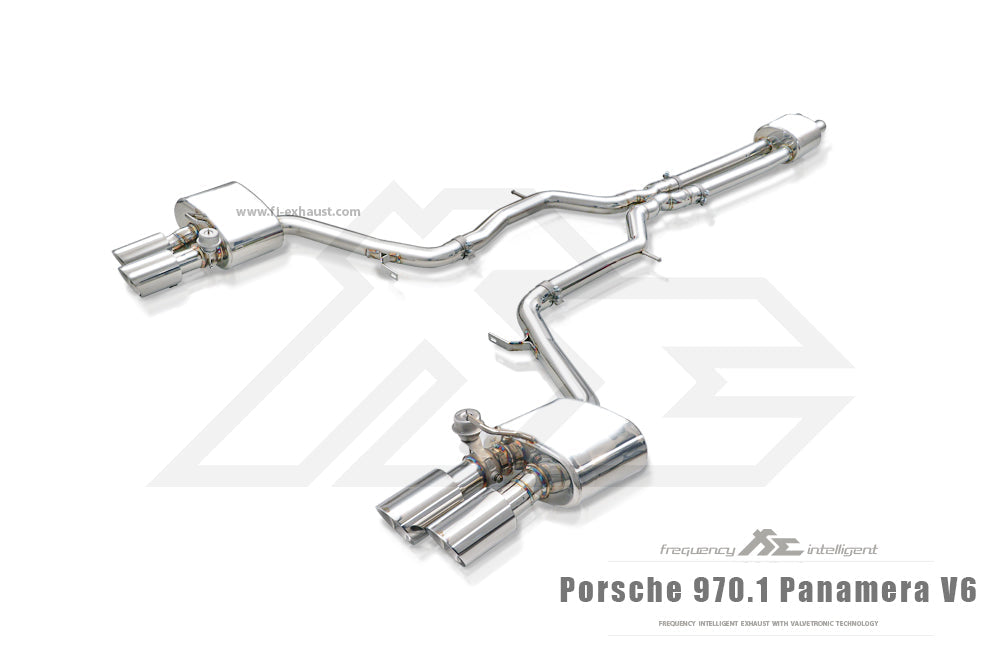 Porsche 970.1 Panamera V6 / S  catback exhaust system with valvetronic technology for enhanced performance and sound. High-quality stainless steel construction for durability and style. Upgrade your  Porsche 970.1 Panamera V6 / S  with our aftermarket catback exhaust for a thrilling driving experience.