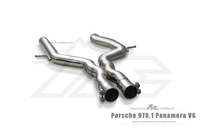 Porsche 970.1 Panamera V6 / S  catback exhaust system with valvetronic technology for enhanced performance and sound. High-quality stainless steel construction for durability and style. Upgrade your  Porsche 970.1 Panamera V6 / S  with our aftermarket catback exhaust for a thrilling driving experience.