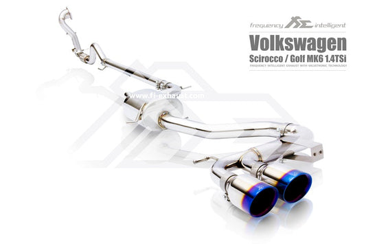 VW MK6 Golf 1.4TSI catback exhaust system with valvetronic technology for enhanced performance and sound. High-quality stainless steel construction for durability and style. Upgrade your  VW MK6 Golf 1.4TSI with our aftermarket catback exhaust for a thrilling driving experience.